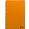 Liderpapel Quaderno a spirale a4 smart copertina morbida 80h 75gr 2 strisce linea guida 2,5 mm con margine arancione