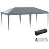 Outsunny Gazebo da Giardino Pop-up 6x3 m Pieghevole, Tendone per Feste con Sacca di Trasporto, Grigio