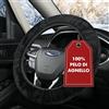 WALSER coprivolante in pelle d'agnello, coprivolante in pelle d'agnello 100%, rivestimento volante per auto, scalda volante nero