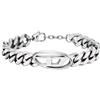 Diesel Bracciale da uomo, Bracciale a catena in acciaio inossidabile, Lunghezza: 198mm+18mm, Larghezza: 32mm, Altezza: 15.5mm, DX1432040