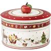 Villeroy & Boch - Winter Bakery Delight Barattolo Rotondo Rosso, Decorazione Natalizie, Scatola di Biscotti, Porcellana Premium,Silicone