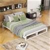 VECOCHO Struttura per letto king size da 15,2 cm, struttura letto con piattaforma in metallo, senza bisogno di molle, gambe di supporto rinforzate, senza rumore, facile da montare, bianco