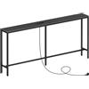 MAHANCRIS Tavolino Console con Presa Elettrica, Tavolino da Divano da 160 cm Con Stazione di Ricarica, Tavolino Dietro il Divano, Per Corridoio, Entrata, Nero ACTBK165UE01