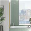 Marwell Parete pieghevole per vasca da bagno Golden Touch, 140 x 80 cm, colore oro, per vasca da bagno con vetro di sicurezza monolastra da 4 mm, telaio in alluminio di alta qualità in effetto oro