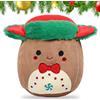 Zkaoai Cuscino di pan di zenzero, peluche per Natale, pan di zenzero, Gingerbread Pillow, pan di zenzero, peluche di pan di zenzero, Babbo Natale Stuffed Animal, personaggio di pan di zenzero