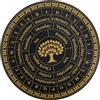 Fukaisu Tavola Divinatoria per Pendolo, 28cm Legno Albero della Vita Pendolo Tavola con Lettere Strumenti di Divinazione Forniture di Stregoneria per Principianti Professionisti