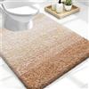 OLANLY Tappeto da bagno di lusso a forma di U, 61 x 50 cm, in microfibra, extra morbido e assorbente, tappetino da bagno antiscivolo in peluche, lavabile in lavatrice, tappetino da bagno sagomato per