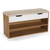 VERSA Scarpiera Maren in stile industriale, misure (A x L x P) 47 x 90 x 30 cm, colore marrone