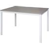 Dmora Tavolo allungabile in Metallo Verniciato e Piano in Laminato, Colore Marrone, cm 130 x 76 x 85