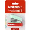 Kores - Mini cucitrice Mint Soft + 1000 punti metallici 24/6, compatibile con 26/6, capacità 12 fogli di carta da 80 g, 6 x 4,5 x 3 cm, distanza pinzatura 17 mm, ideale come materiale da ufficio