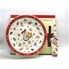 CREARE ITALIA SRL Piatto Panettone Natalizio 31cm con Paletta, Servizio da Dolce in Ceramica Decorata