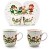 MERCURY S.P.A. Set 2 Tazzine di Natale in Porcellana 80ml, Tazze Caffè, Servizio Tavola, La magia di Natale per la casa
