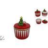 DUE ESSE CHRISTMAS S.R.L. Barattolo di Natale in Ceramica 14cm con Alberello Assortito, Porta Biscotti, Decorazioni, La magia di Natale per la casa