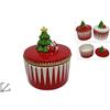 DUE ESSE CHRISTMAS S.R.L. Barattolo di Natale in Ceramica 24cm con Alberello Assortito, Porta Biscotti, Decorazioni, La magia di Natale per la casa