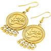 OUMAY Mektoub Orecchini Destin - Calligrafia araba Destin | Acciaio inossidabile placcato oro 18 K | Gioiello da donna leggero ed elegante | Regalo spirituale