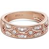 Jeulia Anello Donna in Argento 925 con Zirconi Cubici Taglio Rotondo, Fede Larga Eternity Milgrain, Anello Pavé da Fidanzamento Matrimonio Anniversario Promessa con Portagioie