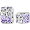 LONGLUCK 925 Argento Sterling Clip Charms per Collana Bracciale Perline Distanziatore con 5A Zirconia Festa della Mamma Regalo di Natale fai da te per le donne