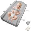 Rogimuma Materassino fasciatoio per bambini, portabilità, con cintura di sicurezza, morbido, antiscivolo, impermeabile, lavabile, leggero, facile da pulire per cambiare i pannolini in viaggio, grigio