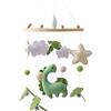 NIAWECAN Giostrina Culla Neonato in Legno, con Feltro Dinosauri, Foglie, Nuvole e Stelle, Giostrina Neonato con Campanellino, Decorazioni per Cameretta, Regalo per Bambine o Bambini