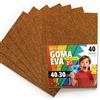 OFITURIA Fogli di Gomma Eva Glitterata per Lavoretti Creativi, Progetti Scolastici, Scrapbooking e Decorazioni Artistiche 40x30cm (Rame/Arancione Glitterato, 40 pz)