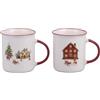 Villa d'Este Home Tivoli 1996 SET 2 Mug natalizia 360 ml in gres, Winter Village