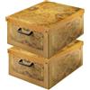 Lavatelli Set 2 Scatole Armadio Portaoggetti con Coperchio - Organizer Cambio Stagione in Cartone 32 x 42 x 21 cm Marco Polo - Made in Italy, Resistenti, Facili da Montare, con Maniglie