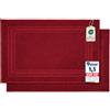 Komfortec - Set di 2 Tappetini da Bagno, Tappetini in Spugna per Doccia, Lavabili, Assorbenti e a Rapida Asciugatura - 600 g/m², 100% Cotone, 50x70 cm, Aurora Rossa