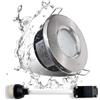 Sweier Faretto a Incasso IP65 per Bagno, Con Base GU10, per il Bagno e la Cucina Downlight a Soffitto, Alluminio Pressofuso, Foro 68mm, Finitura Nichel Satinato (Lampadina Esclusa), Set di 1