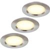 HCFEI Set di 3 faretti da incasso per mobili, 12 V, ultra piatti, 3 W, LED, foro di taglio da 55 mm, con cavo da 2 m, IP44, faretti da soffitto per armadietti con specchio, vetrine, mobili e armadi