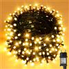 cshare Catena luminosa natalizia per esterni, 40 m, 400 LED, corrente con timer, 8 modalità, impermeabile, per albero di Natale, giardino, decorazione interna, bianco caldo