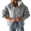 Generic Giacca Trapuntata da Donna a Maniche Lunghe con Zip Intera. Cappotto Corto Giubbino 100 Grammi Nero Jacket Pelle (Grey, XL)