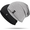 YANIKY Berretto da donna, leggero, in cotone, morbido, comodo, sottile, unisex, per tutte le stagioni, nero + rosa., Taglia unica