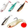 VIPMOON Esca artificiale in gomma morbida per trote, luccio e lucioperca, 12,5g 5 pezzi con contenitore (9cm) - per pesce persico