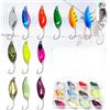 YFaith 12 Pezzi Esche Artificiali Spinning, Forma a Cucchiaio Colorata Esche Artificiali, 3,5 g Esche per la Pesca Alla Trota, con Scatola Trasparente, per Pesca Alla Trota, Salmone, Spigola