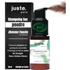 Juste Paris Shampoo secco in polvere biologica, capelli scuri, senza residui bianchi, assorbe l'eccesso di sebo e rinfresca le radici, permette di spaziare gli shampoo, profumo Yuzu, senza aerosol