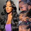 TNICE 13x6 HD Lace Frontal Wig Brazilian Virgin Hair Pre Plucked Body Wave Transparent Full Lace 230% Density Baby Hair Glueless Lace Wig Glueless Human Hair Wigs for Black Women Natural Color 20 Inch