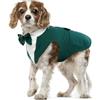 PUMYPOREITY Abito Smoking Per Cani Elegante Per Matrimonio E Cerimonia - Completo Con Bandana (Verde Scuro, L)