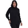 Ulla Popken Maglione con orli a cappette, Collo Alto e Maniche Lunghe Nero 46+ 833447100-46+