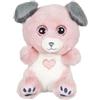 GIPSY TOYS - PELUCHE CANE CUTYDOOS LOVE - 13 CM - ROSA POLVERE E GRIGIO CON CUORE RICAMATO - REGALO DI SAN VALENTINO E FESTA DELLA MAMMA