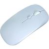 Generico Mouse Bluetooth senza fili ricaricabile-silenzioso, ergonomico, per iPad, computer, laptop, tablet, telefono, ufficio e giochi (Bianco)