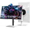 KTC Monitor Gaming 27 WQHD, 2560x1440, 210Hz, 1ms GTG, Fast IPS, Adaptive Sync, Bianco Schermo PC, HDR400, 131% sRGB, Altoparlanti Integrati, Luce blu bassa, VESA 100x100, DP1.4/HDMI 2.0, H27T6