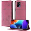 XINYEXIN Custodia per Oppo A54 5G / A74 5G, Cover a Libro in Pelle PU con Blocco RFID, Slot per Carte, Supporto, Protezione Completa Antiurto - Rosso