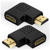 AXFEE 2Pz Adattatore HDMI, Mirco HDMI Maschio a Femmina, Supporto 8K@60HZ | Piatto Angolo Retto 90 Gradi e 270 Gradi Connettore HDMI, , per PC,Tablet,Videocamere, Monitor,TV
