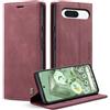 Monweicz Cover Compatibile con Google Pixel 8A, Custodia Portafoglio con Slot per Scheda, Protezione Completa Premium in Pelle PU, Flip Libro Magnetica Google Pixel 8A, Vino Rosso