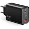 sccvee Caricatore USB C 65W, 3 porte【2USB C+ USB A】Adattatore di alimentazione PPS caricatore veloce PD+QC compatibile con MacBook Pro/Air/ipad/iPhone 12/13/14/15/16 Pro Max/Samsung Galaxy S22/S23/S24/laptop