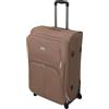 R.Leone Valigia EXTRA LARGE 85x52x35 Ultra Grande Espandibile XXL 4 ruote in stoffa 214 (Extra Large 85x52x35 cm, Beige)