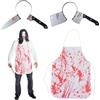 LYNBLY Grembiule di Halloween, Cerchietto coltello halloween e Grembiule Insanguinato, Decorazioni di Halloween, per Può Essere Usato Come Festa di Halloween, Feste a Tema Vampiro-zombie