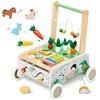 labebe - Girello Bambino, Primi Passi Legno per Bambini&Bimba, Girello Neonato&Bambino Primi Passi, Carrellino Girello Primi Passi per Bambini Legno, Giro Girello Giardino/Esterno per 1-3 Anni Bambini