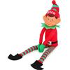 Toyland®️ Elves With Attitude 35cm (14) Peluche elfo 'Nice' rosso e verde - Cappello e gambe lavorati a maglia - Faccia sfacciata in vinile e mani attaccate insieme - Divertimento festivo per tutti!