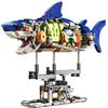 INSOON Set di costruzione meccanica a forma di squalo con luce LED, 687 animali oceanici mobili con espositore, giocattolo a forma di pesce di mare, decorazione per la casa, regalo per adulti,